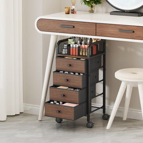 Close-up of SWTYMIKI Rolling Makeup Organizer drawers