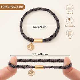 Close-up of SYGY Boho Hair Tie bracelet with unique metal accessory
