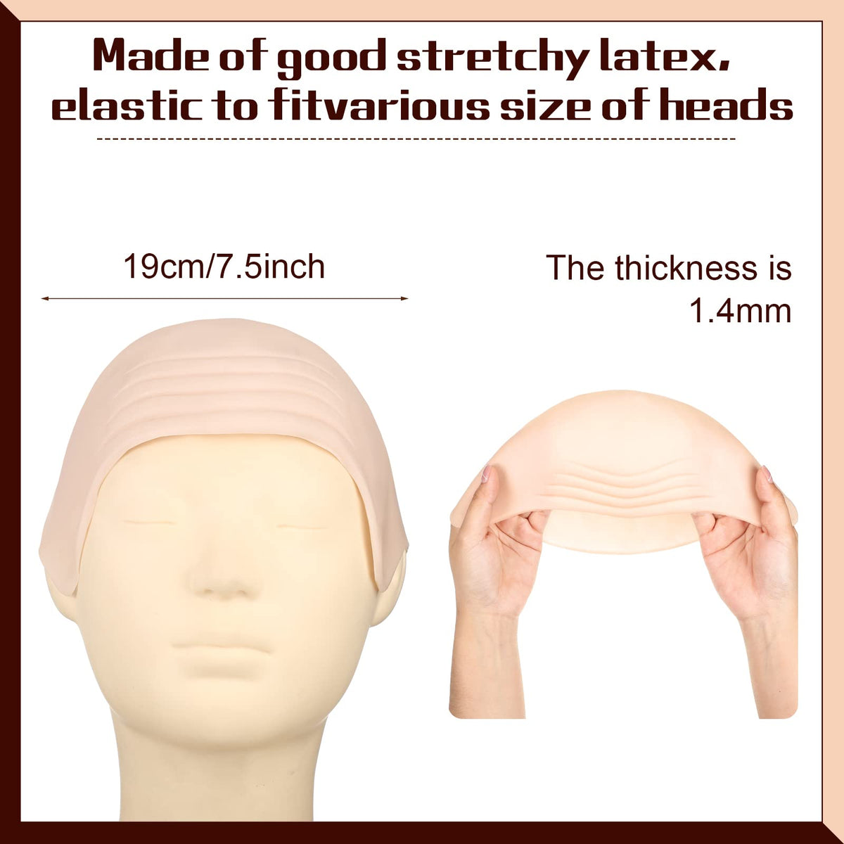 Close-up of Syhood bald cap showing texture and fit