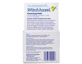 Close-up of T.N. Dickinson's Witch Hazel Cleansing Pads