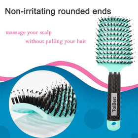 Close-up of TaiBest boar bristle brush bristles