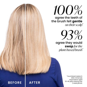 Close-up of TANGLE TEEZER Plant-Based Detangler Brush teeth
