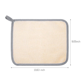 Close-up of Tatuo exfoliating wash cloth showing rough and soft textures