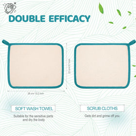 Close-up of Tatuo exfoliating wash cloth showing rough and soft textures