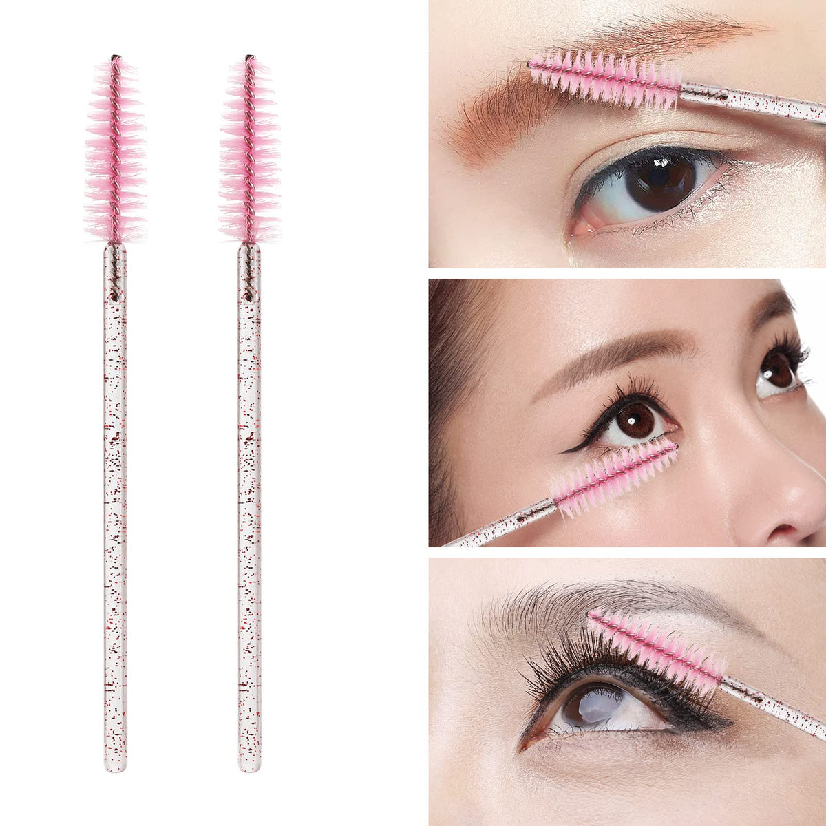 Close-up of Tbestmax disposable mascara wand with soft bristles