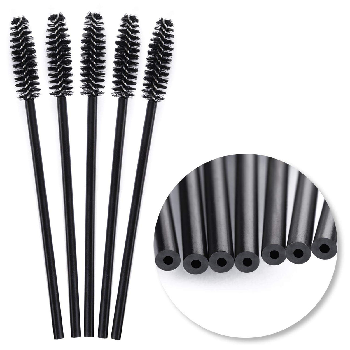 Close-up of Tbestmax mascara wand with flexible bristles