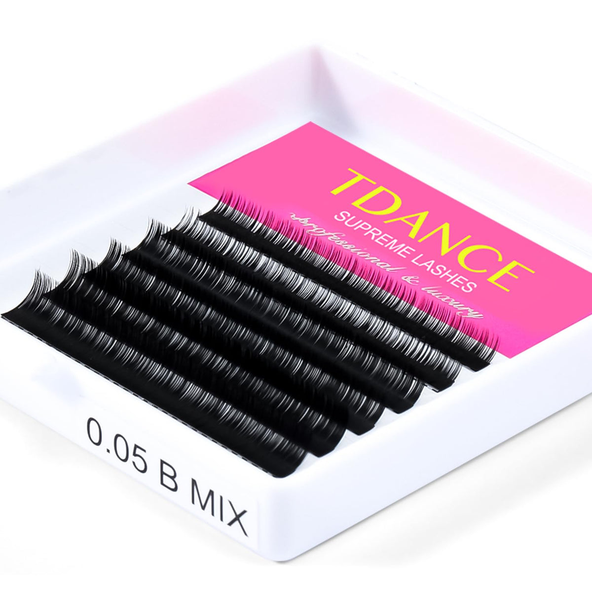 Close-up of TDANCE Bottom Lash Extensions showing curl