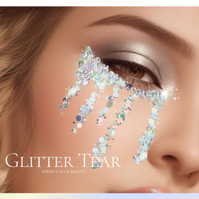 Close-up of Teenitor Body Glitter Gel showing chunky glitter