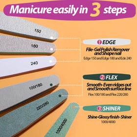 Close-up of Teenitor nail file with 100 grit side