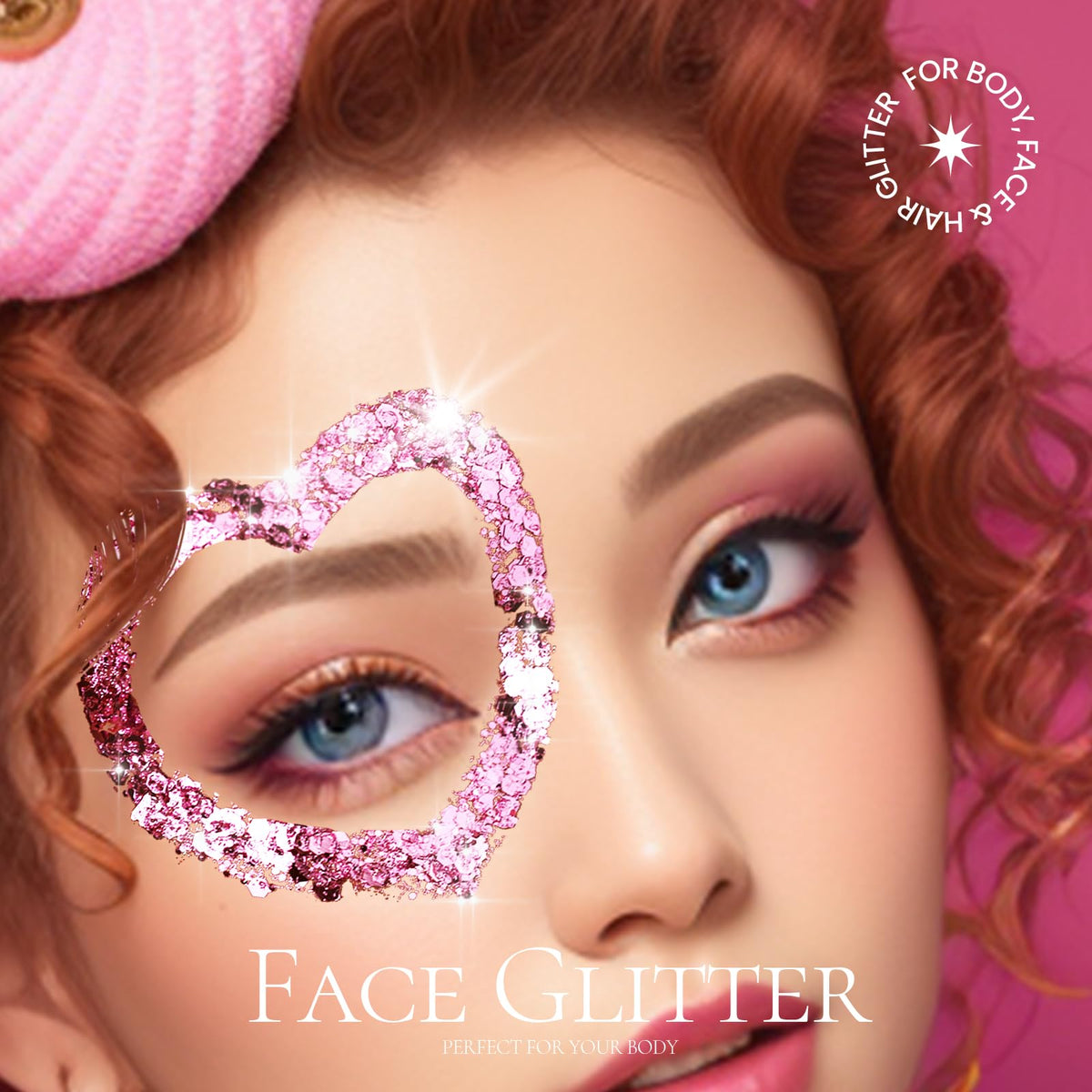 Close-up of Teenitor Pink Body Glitter Gel texture