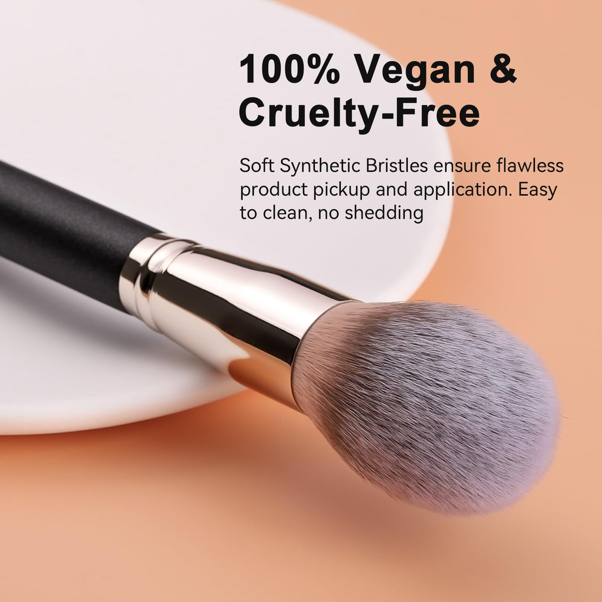 Close-up of TEOYALL Tapered Blush Brush synthetic bristles