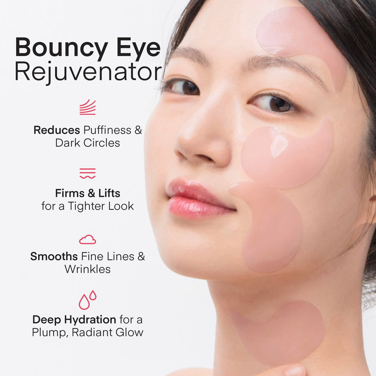 Close-up of TEREZ & HONOR hydrogel eye patches
