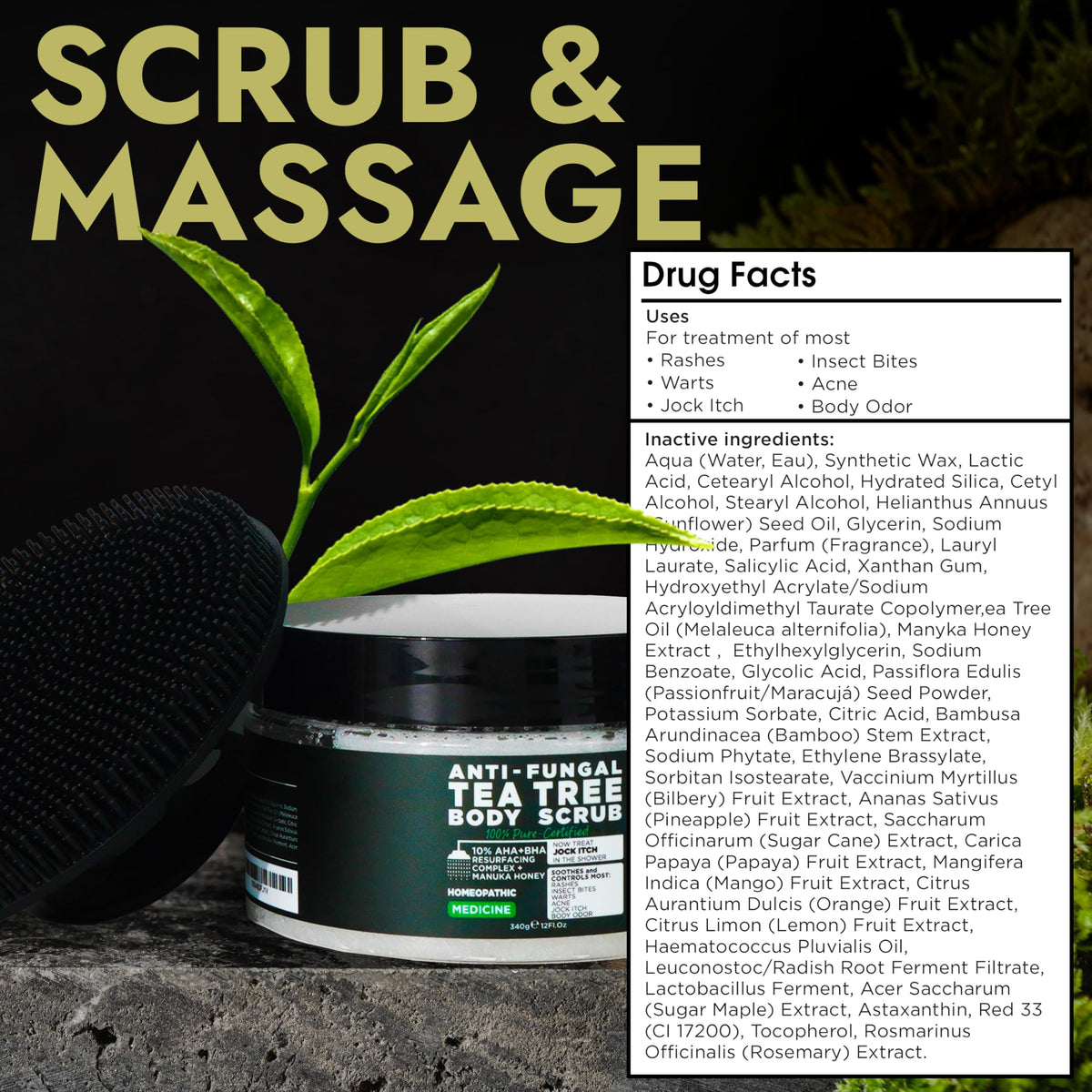 Close-up of Terramed Antifungal Body Scrub texture