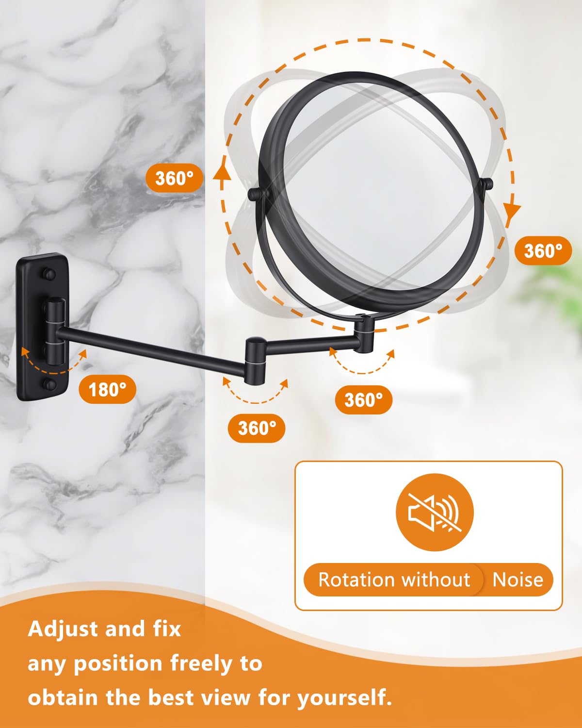 Close-up of the 10X magnification side of DECLUTTR Makeup Mirror