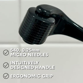 Close-up of The Beard Club Derma Roller ergonomic handle