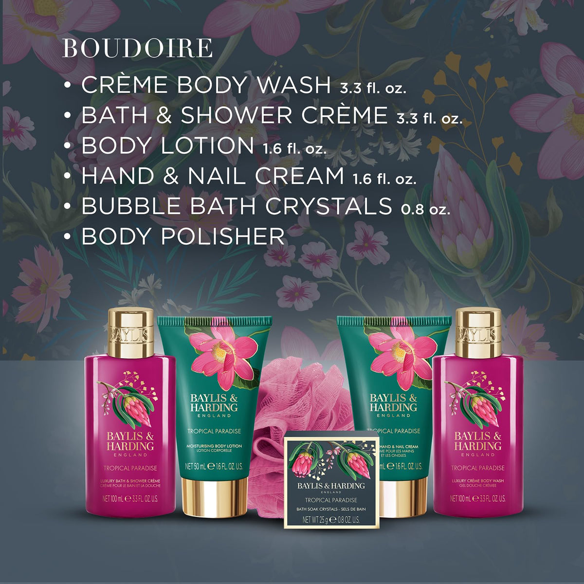 Close-up of the body lotion from Baylis & Harding gift set