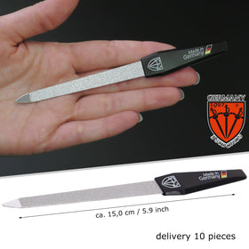 Close-up of the dual-sided nail file surface