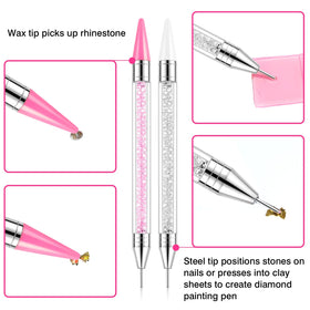Close-up of the dual-tip rhinestone picker pen