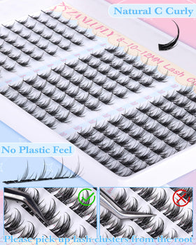 Close-up of the feather-light cotton band of the lashes