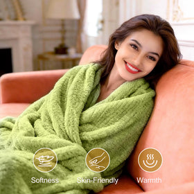 Close-up of the flannel blanket in the BodyRefresh gift basket