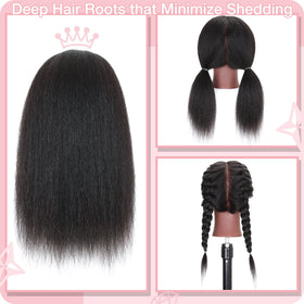 Close-up of the hair texture on MannequeenHead mannequin