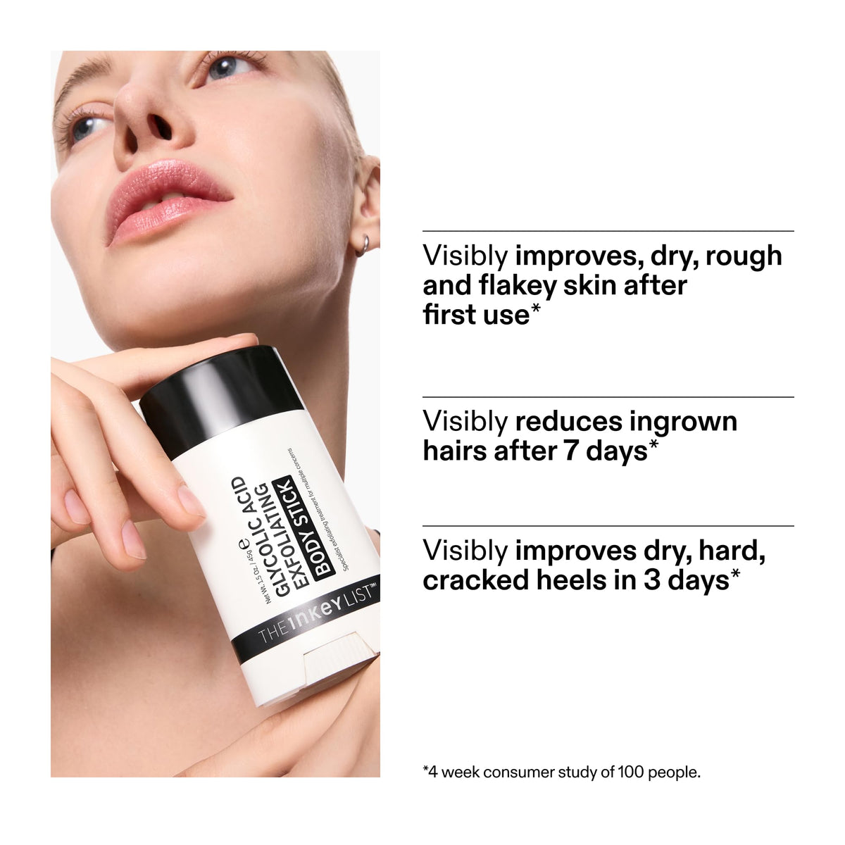 Close-up of The INKEY List Glycolic Acid Exfoliating Body Stick texture