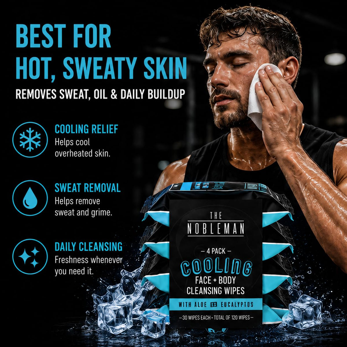 Close-up of The Nobleman Cooling Cleansing Wipes showing texture