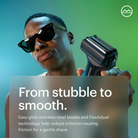 Close-up of the SkinSafe three-blade foil attachment