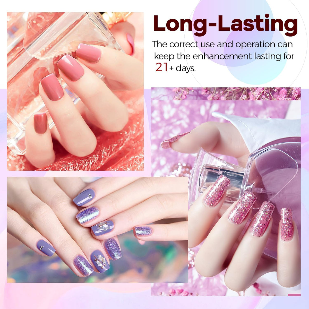 Close-up of the smart nail lamp curing gel polish