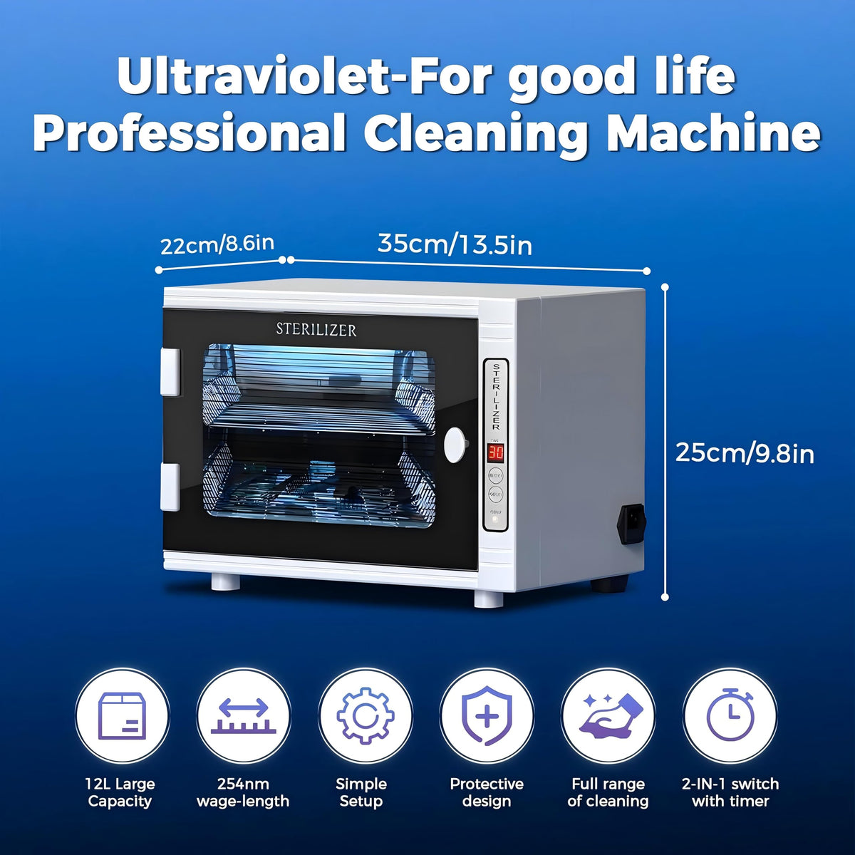 Close-up of the Smiledt 12L Autoclave control panel