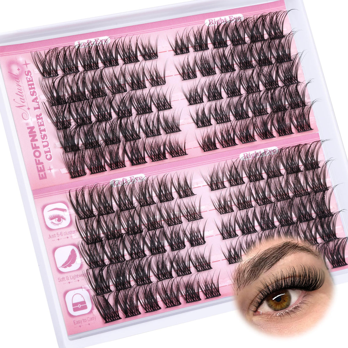 Close-up of the soft synthetic fibres used in Eefofnn Wispy Lash Clusters