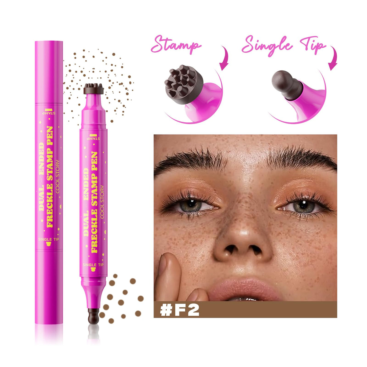Close-up of the stamp side of Beauty Glazed Freckle Stamp Pen