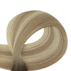 Close-up of the tape on Full Shine Hair Extensions Ash Blonde