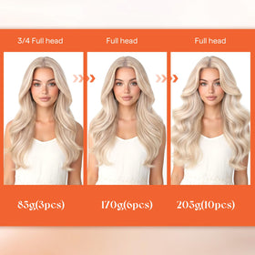 Close-up of the texture of Sunny Hair clip-in extensions