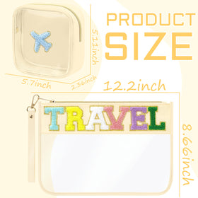 Close-up of the zipper closure on BuyCard Chenille Letter Patch Travel Bag
