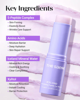 Close-up of THESAEM Iceland Hydrating Peptide Eye Stick texture