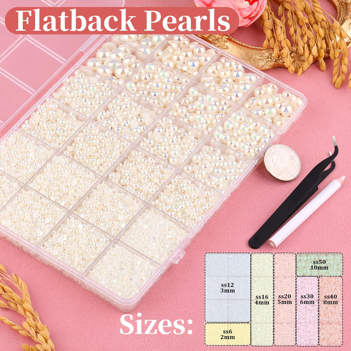 Close-up of TINKRSTUFF Flatback Pearls with B7000 glue