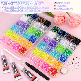 Close-up of TINKRSTUFF rhinestones in various colours