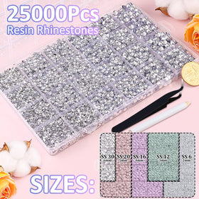 Close-up of TINKRSTUFF rhinestones in various sizes