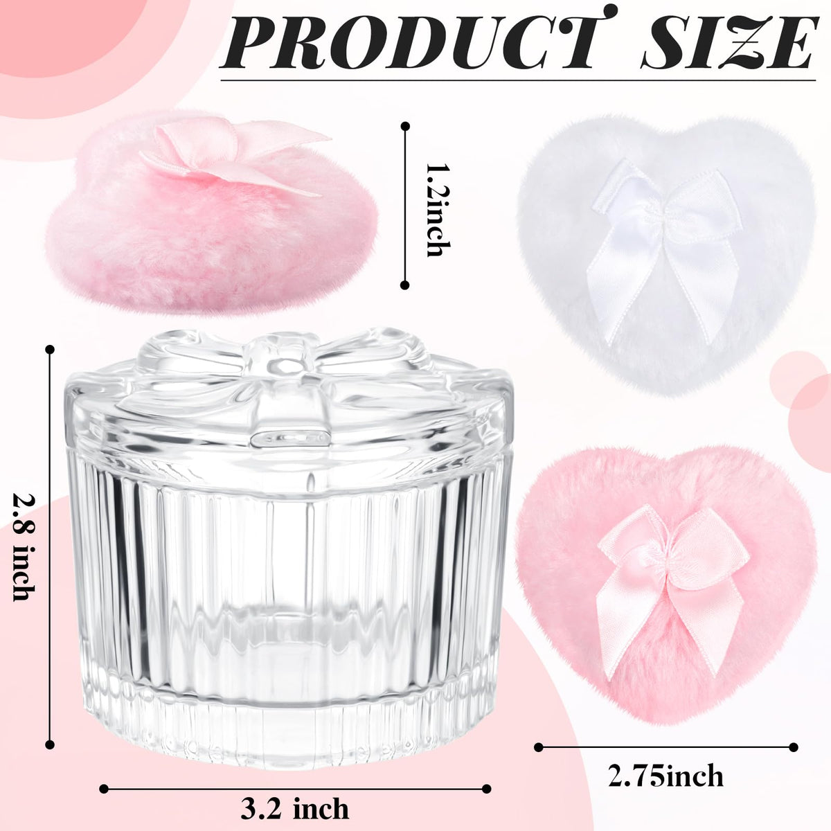 Close-up of Tioncy crystal powder puff container