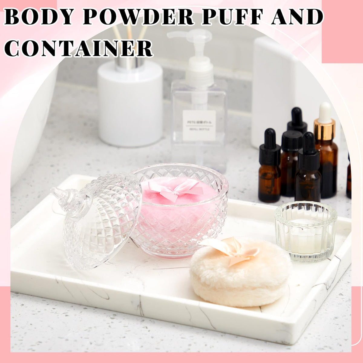 Close-up of Tioncy powder puff in pink colour