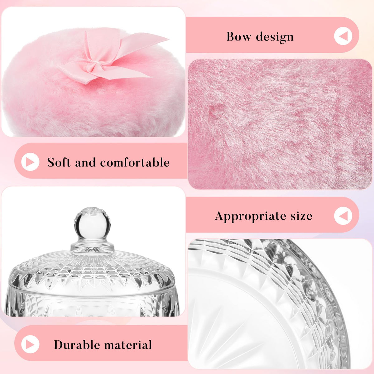Close-up of Tioncy powder puff showing soft plush texture