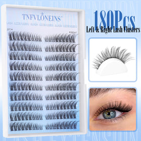 Close-up of TNFVLONEINS Wispy Cluster Eyelash Extensions showing texture