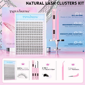 Close-up of TNFVLONEINS wispy lash clusters