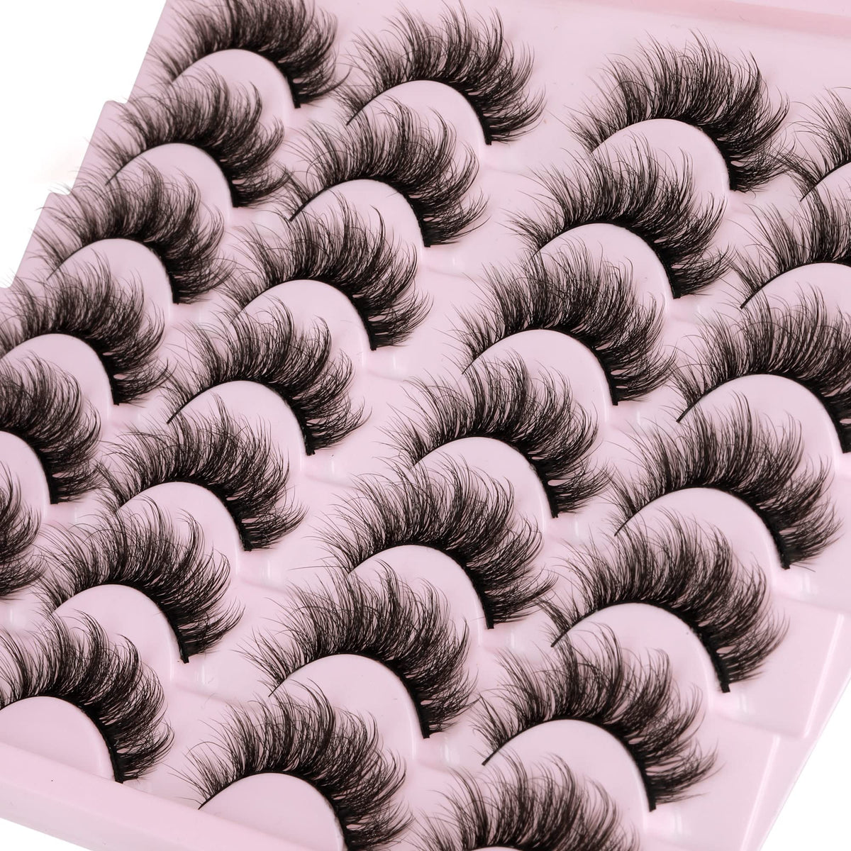 Close-up of TNFVLONEINS Wispy Mink Lashes texture