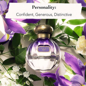 Close-up of Tocca Maya Eau de Parfum bottle label
