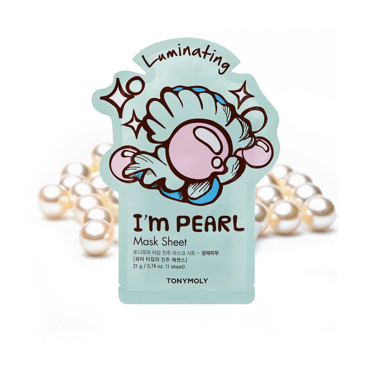 Close-up of TONYMOLY Pearl Sheet Mask showcasing texture