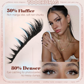 Close-up of TOOCHUNAG Anime Lash Clusters in packaging