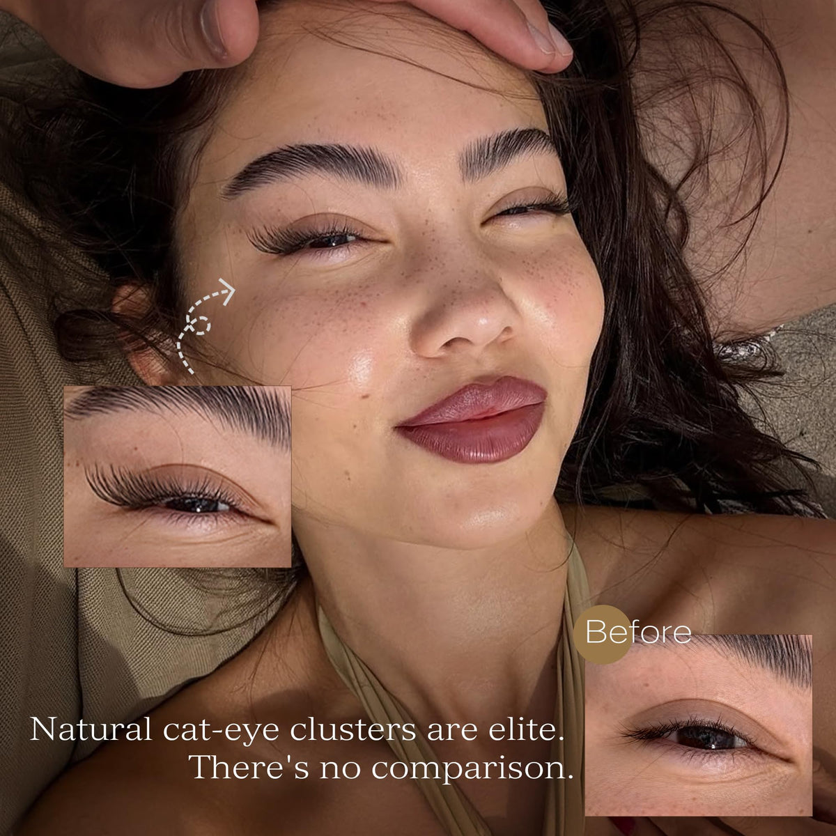 Close-up of TOOCHUNAG C curl lash clusters