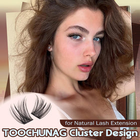 Close-up of TOOCHUNAG Lash Clusters demonstrating soft fibres